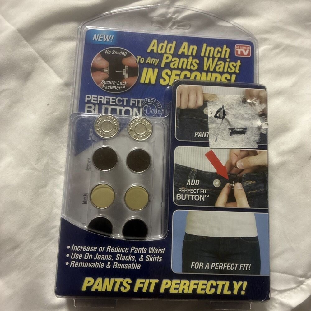 Perfect Fit Button Kit As Seen On TV No Needle & Thread Needed! Alters Waistline